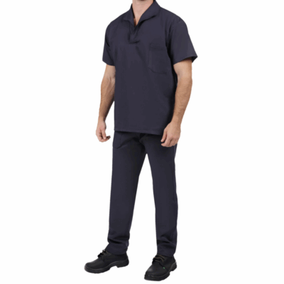 Conjunto Brim Uniforme Profissional Manga Curta Azul Marinho