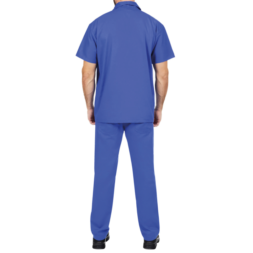 Conjunto Brim Uniforme Profissional Manga Curta Azul Royal - Imagem 3