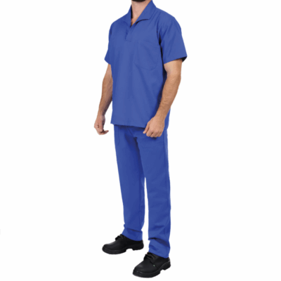 Conjunto Brim Uniforme Profissional Manga Curta Azul Royal
