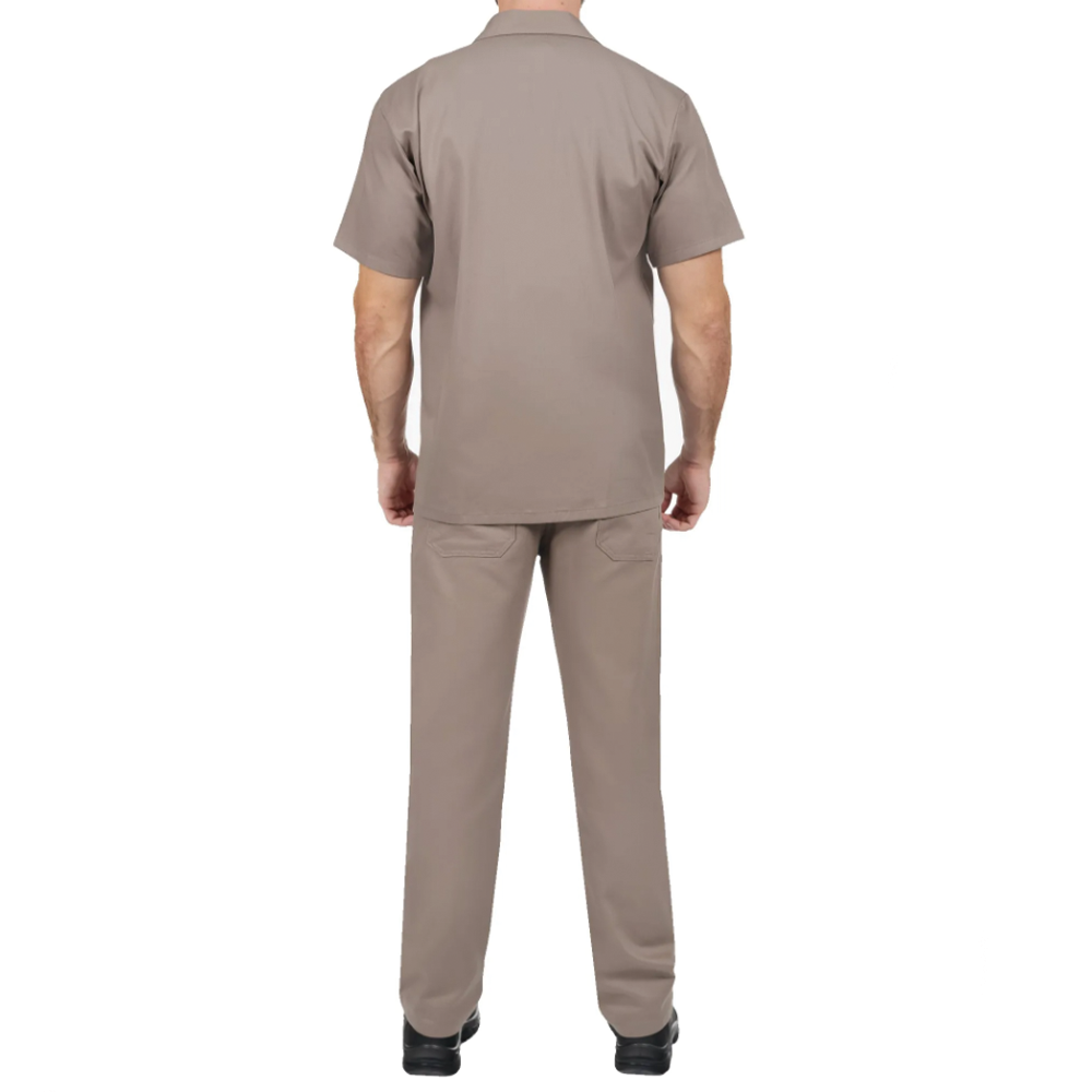 Conjunto Brim Uniforme Profissional Manga Curta Cinza - Imagem 3