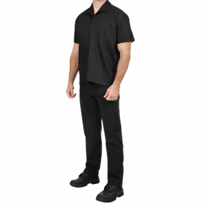 Conjunto Brim Uniforme Profissional Manga Curta Preta