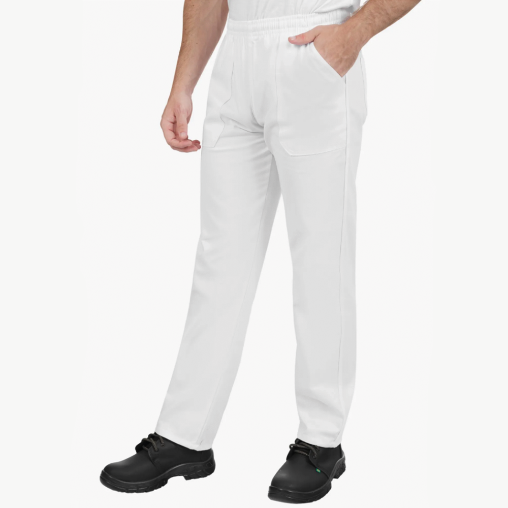 Calça Brim Pesado Branca Uniforme Profissional - Imagem 2