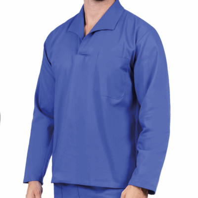 Camisa Brim Manga Longa Uniforme Profissional Azul Royal