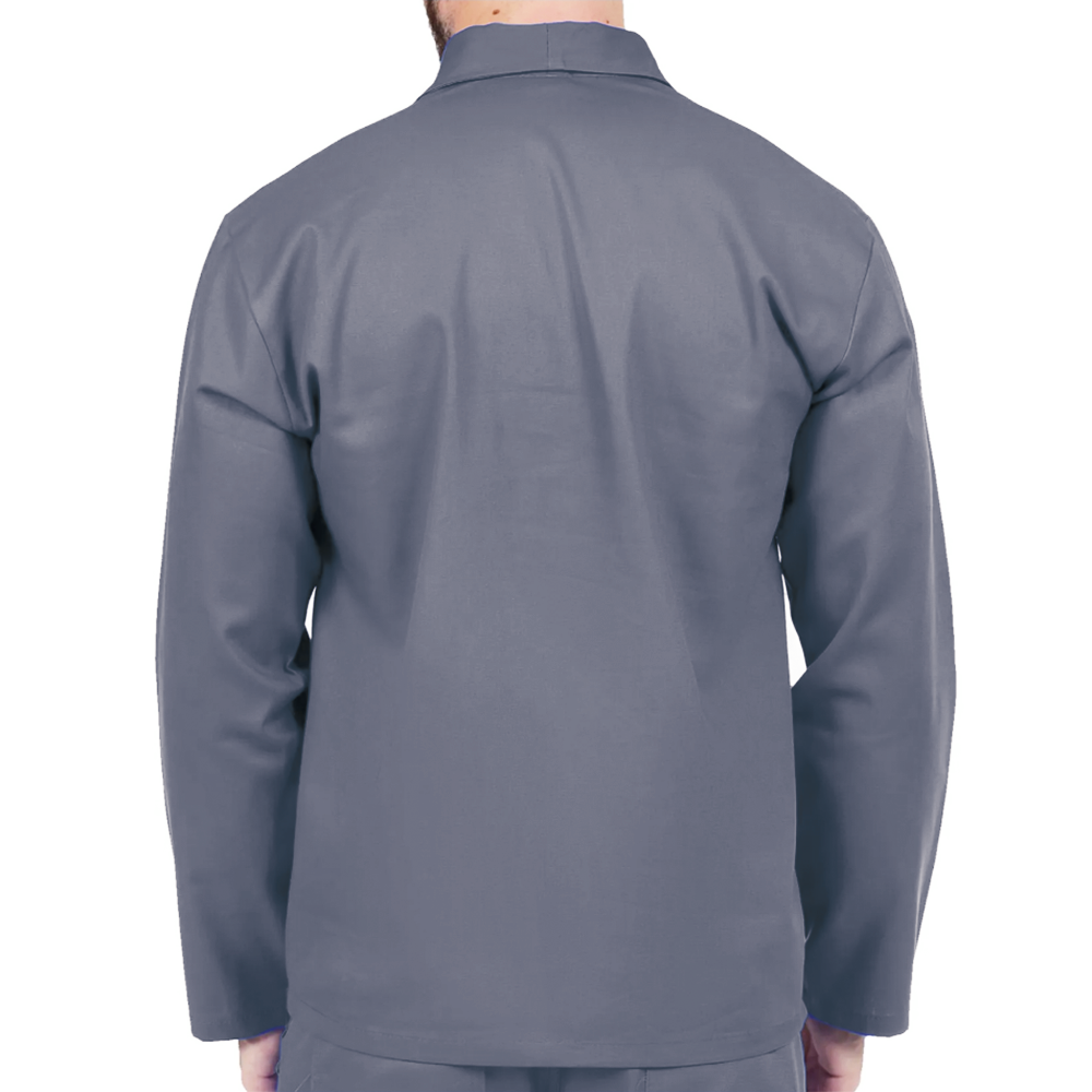 Camisa Brim Manga Longa Uniforme Profissional Cinza - Imagem 3