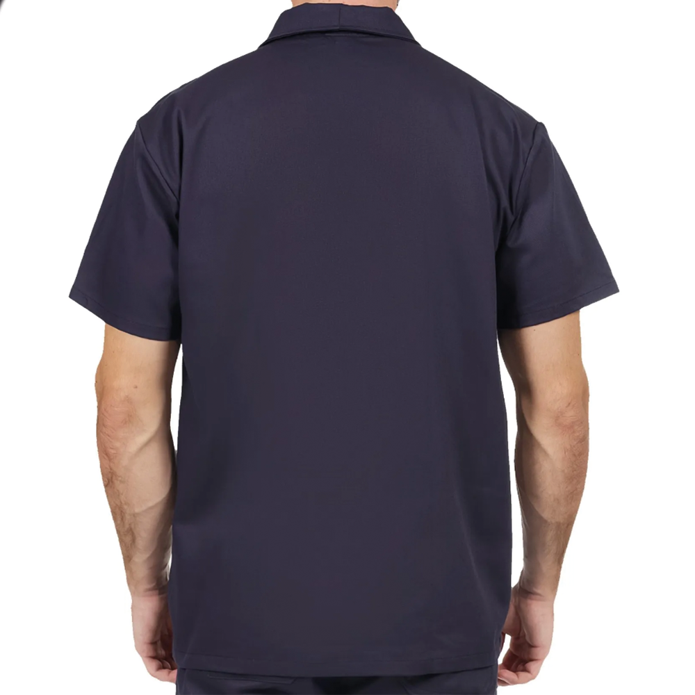 Camisa Brim Manga Curta Uniforme Profissional Azul Marinho - Imagem 3