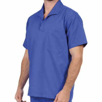 Camisa Brim Manga Curta Uniforme Profissional Azul Royal