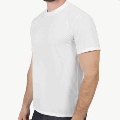 Camiseta Branca Malha PV Manga Curta Gola Redonda