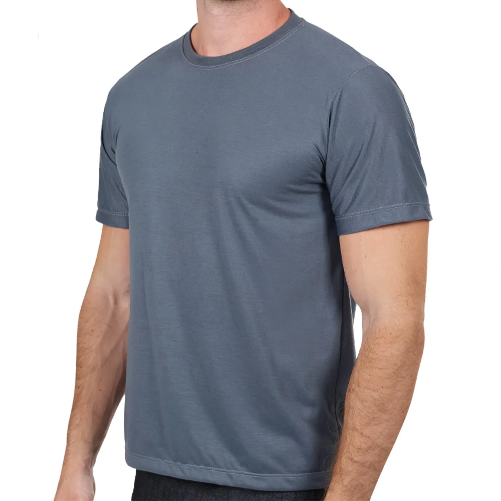Camiseta Cinza Malha PV Manga Curta Gola Redonda - Imagem 2