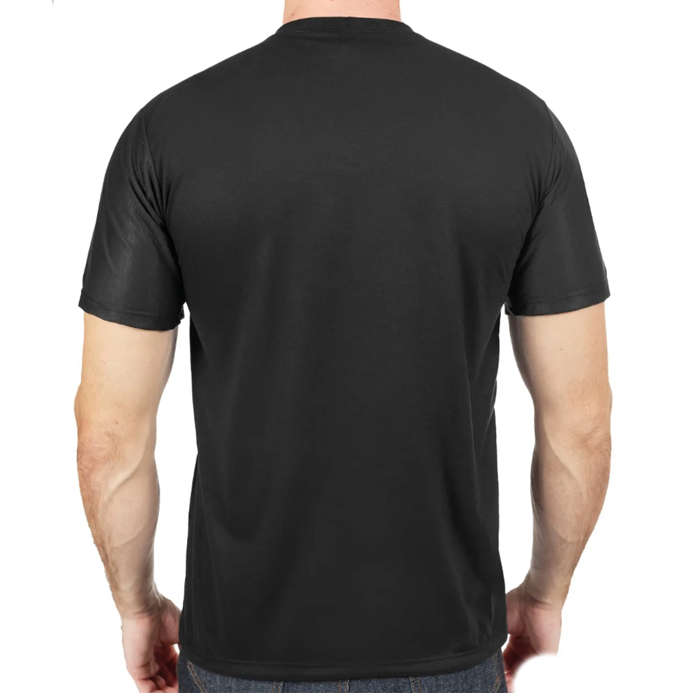 Camiseta Preta Malha PV Manga Curta Gola Redonda - Imagem 3