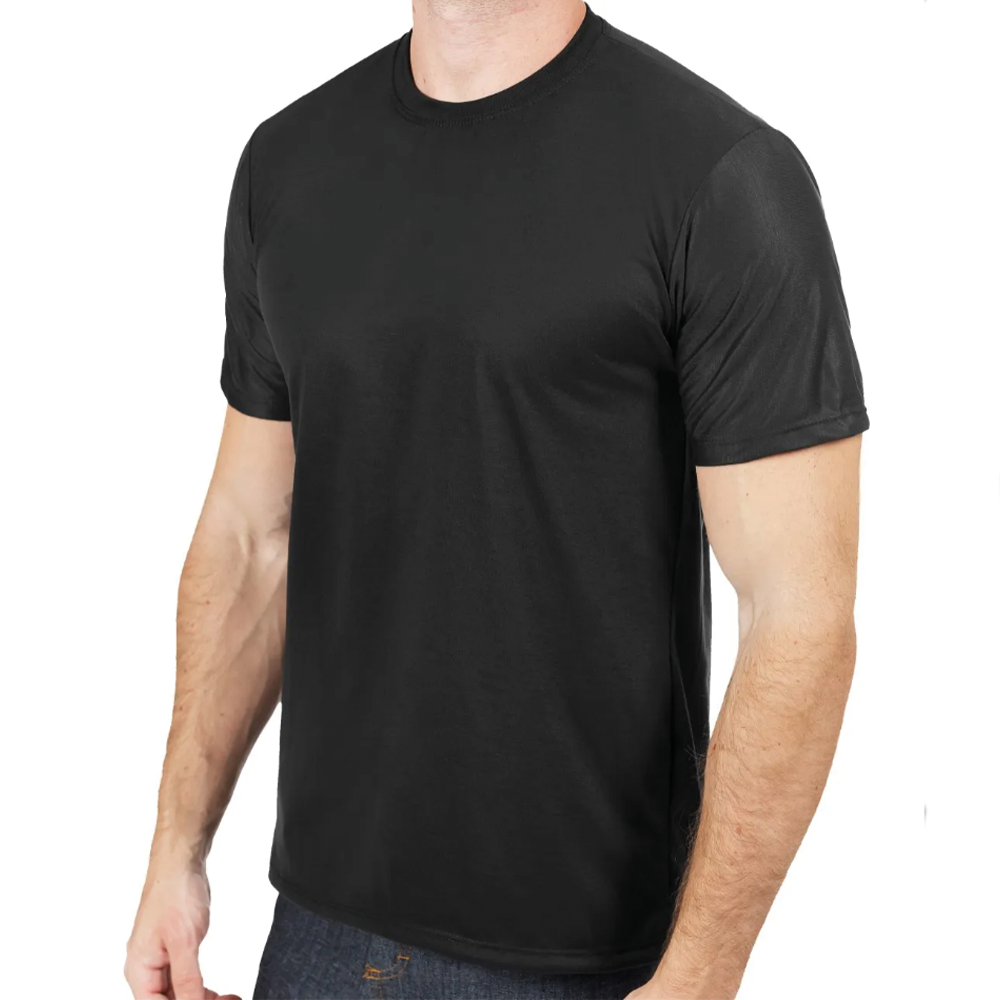 Camiseta Preta Malha PV Manga Curta Gola Redonda - Imagem 2