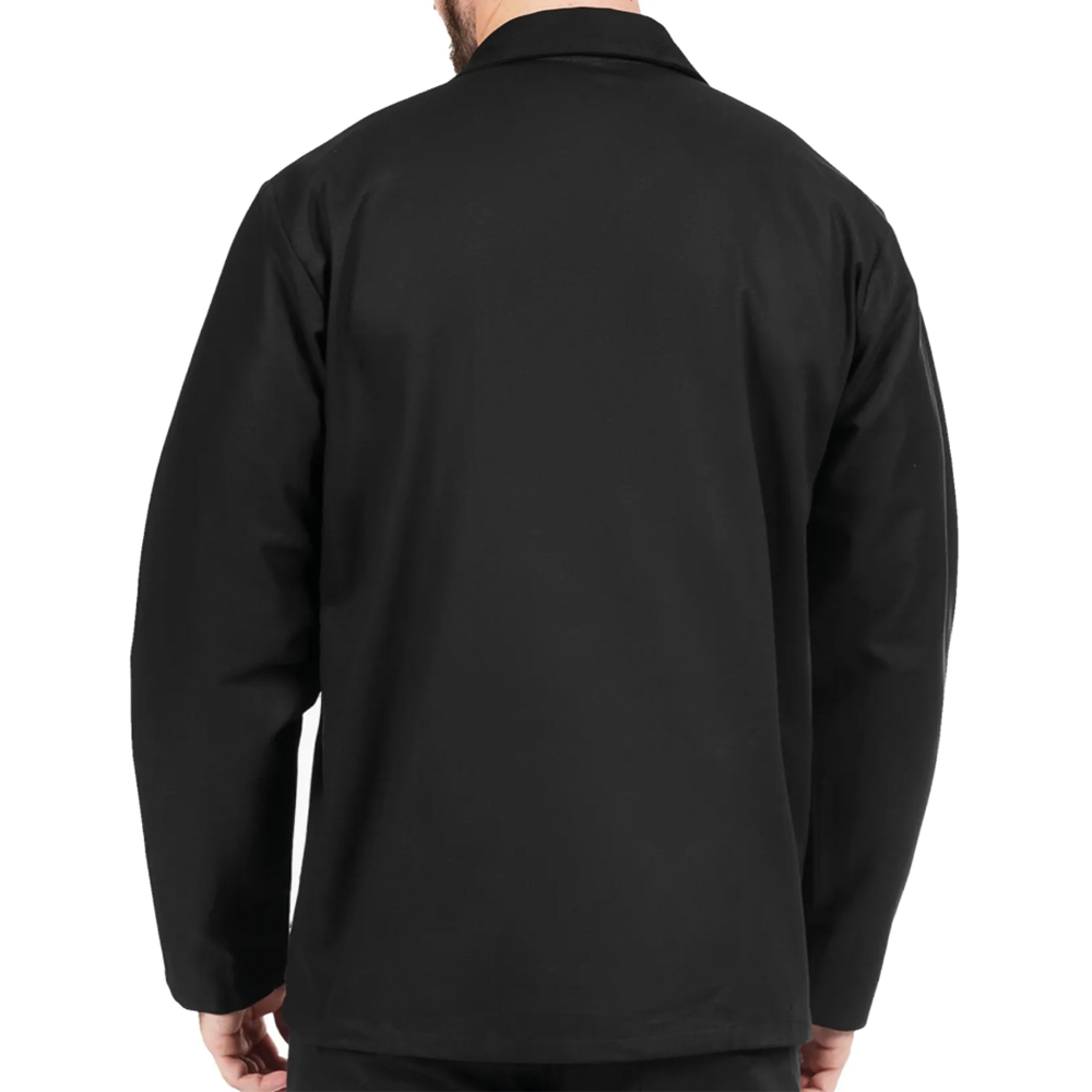 Lançamento Jaleco Brim Manga Longa Com 3 Bolsos Uniforme Profissional Preto - Imagem 3