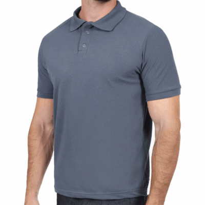 Camisa Polo Masculina Piquet Manga Curta Cinza Chumbo