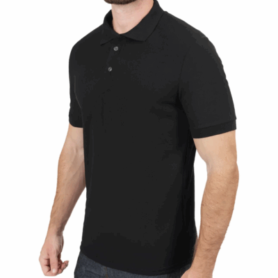 Camisa Polo Masculina Piquet Manga Curta Preta